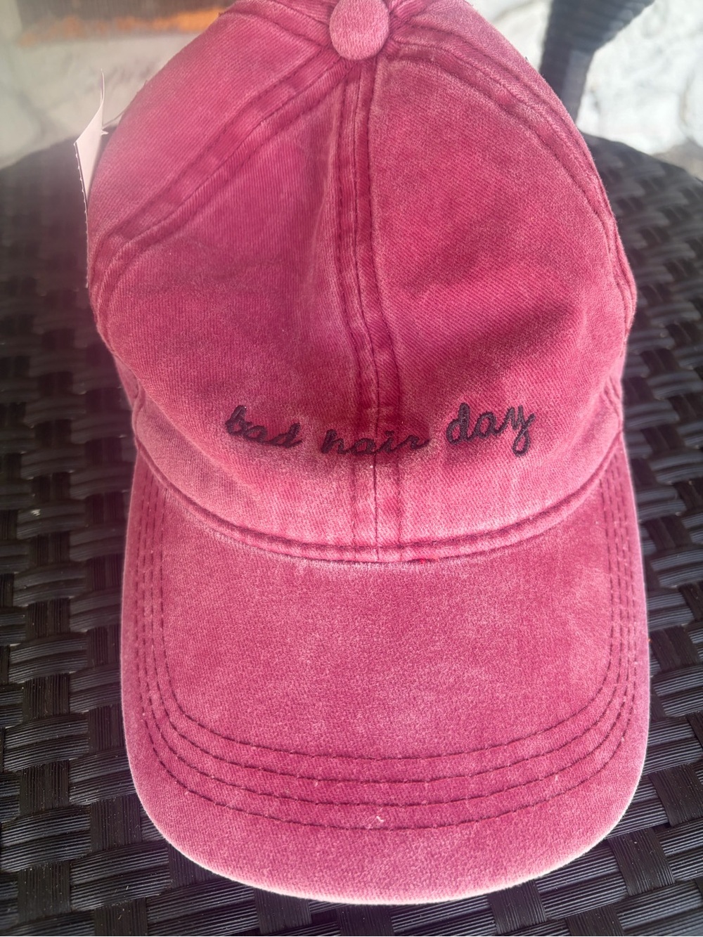 David&Young 'bad hair day' Washed Pink Baseball Cap